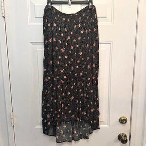 Signature by Sangria Floral Midi skirt featuring High Low hemline